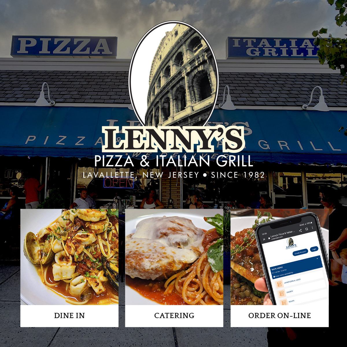 Lenny's Pizza & Italian Grill Facebook ad: Delicious Food Delivered