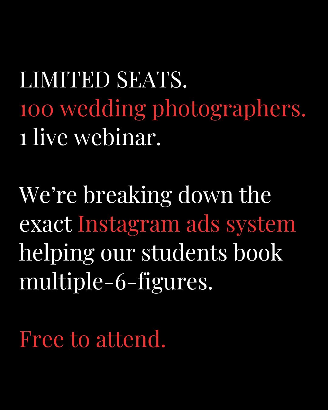 Wedding Business Mastermind Facebook ad: Live: Book More Weddings With Ads