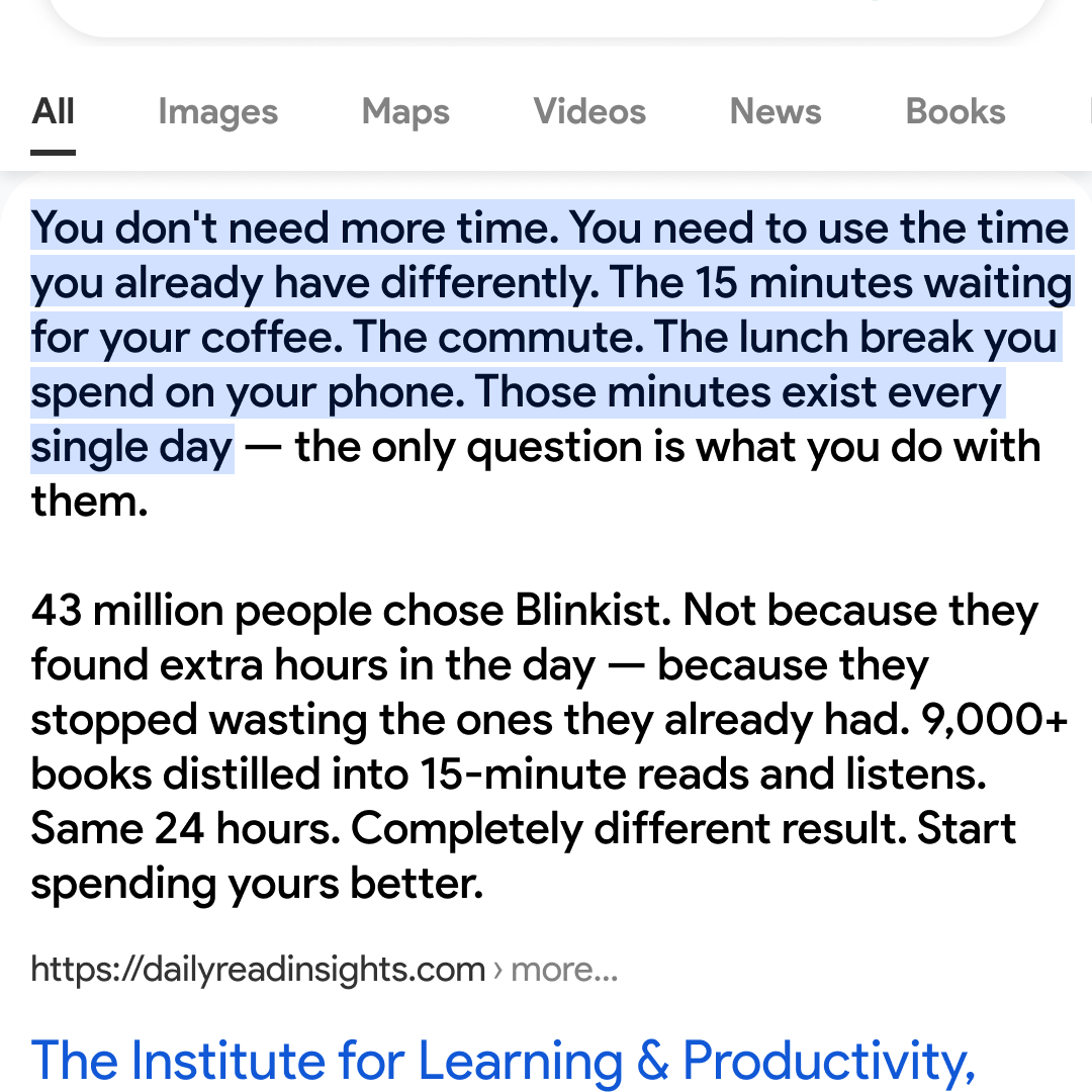 Blinkist Facebook ad