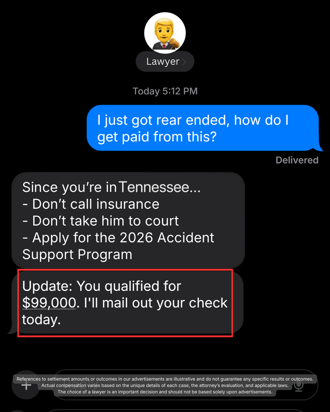 Auto Accident Compensation Facebook ad