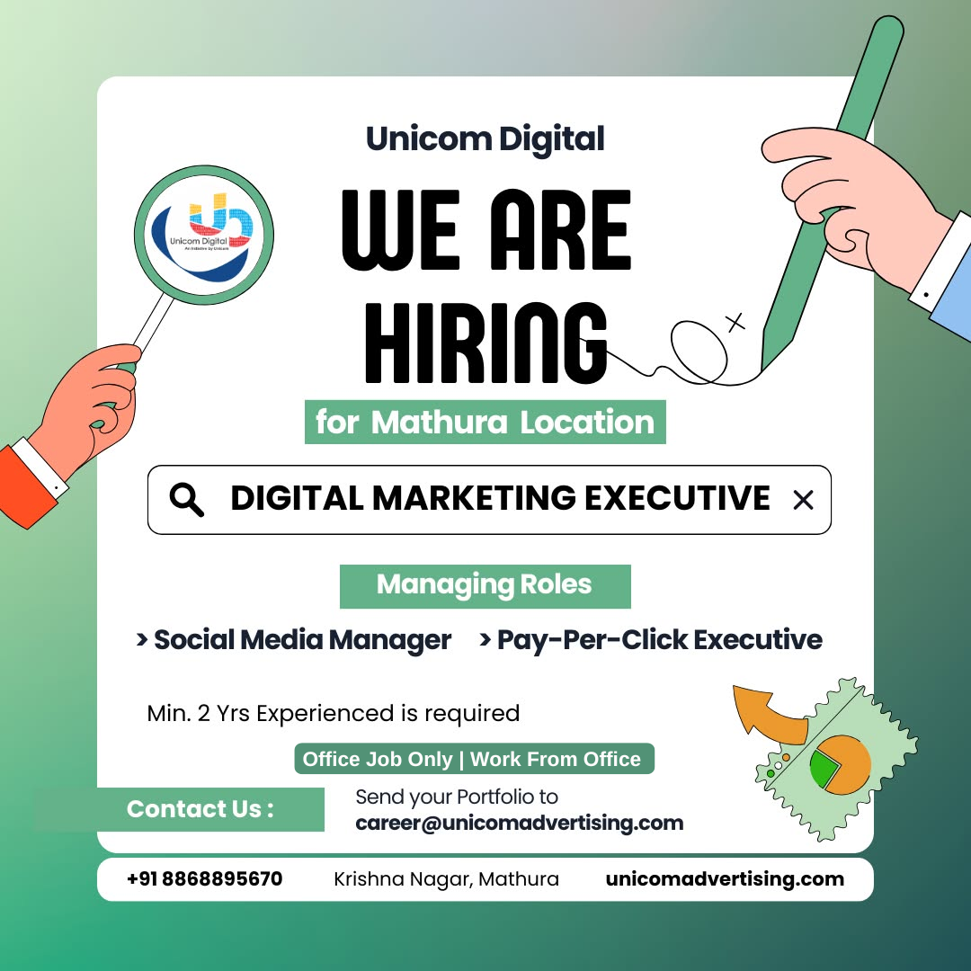 Unicom Digital Facebook ad: HIRING for Digital Marketing Executive