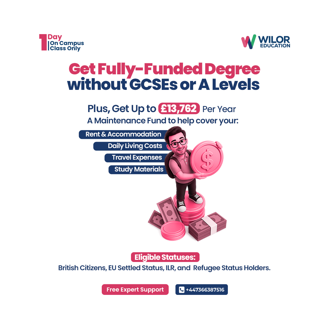 Wilor Education Facebook ad: Up to £25000/yr Fund-- Study and Living Cost
