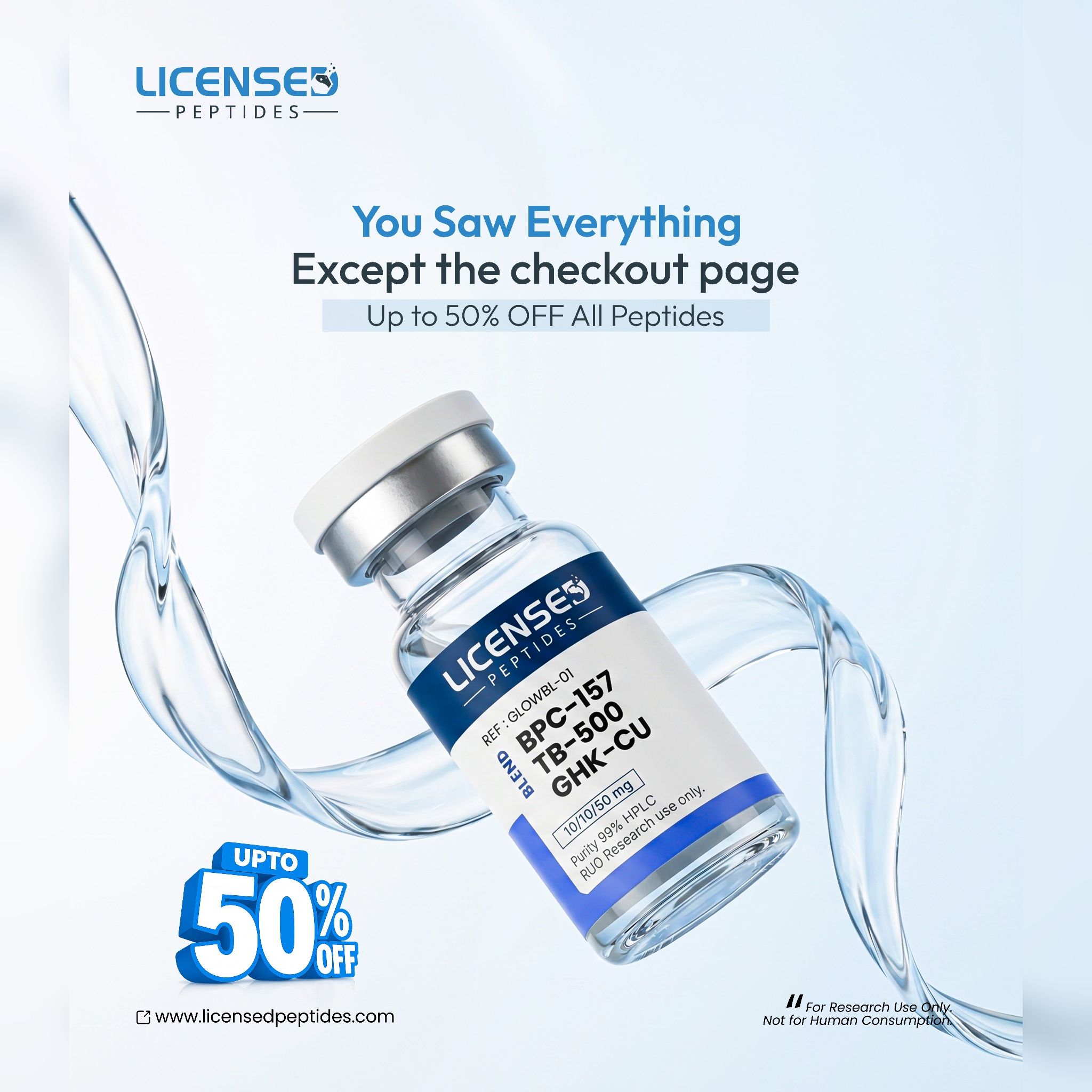 Licensed Peptides.com Facebook ad from May 26, 2026