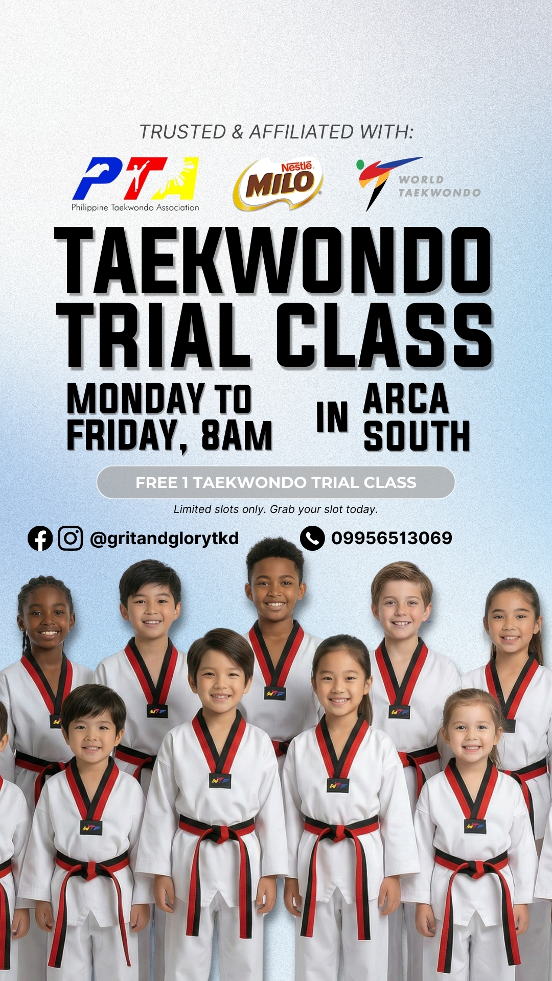 Grit & Glory Taekwondo Facebook ad: Not sure if Taekwondo is right for your…