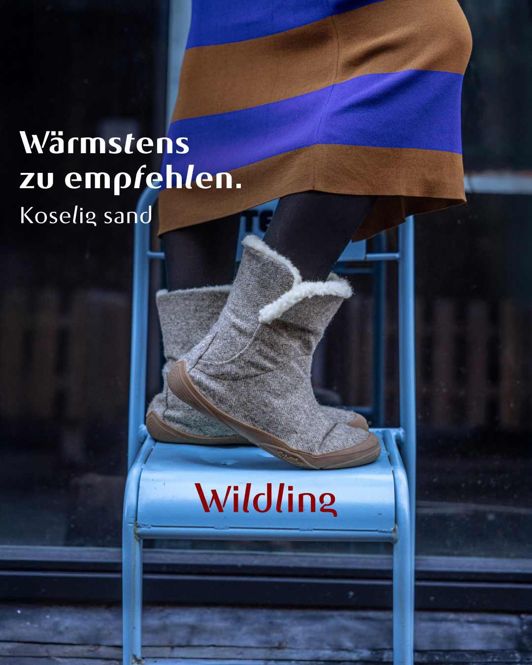 Wildling Shoes Facebook ad: Kuschelig warm durch den Winter