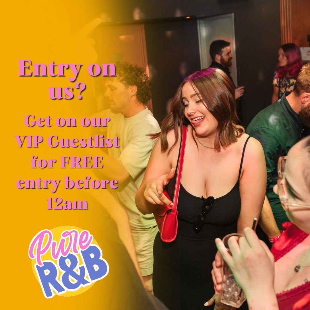 Pure R&B Facebook ad: PURE RNB Fridays, Free Entry Before Midnight!