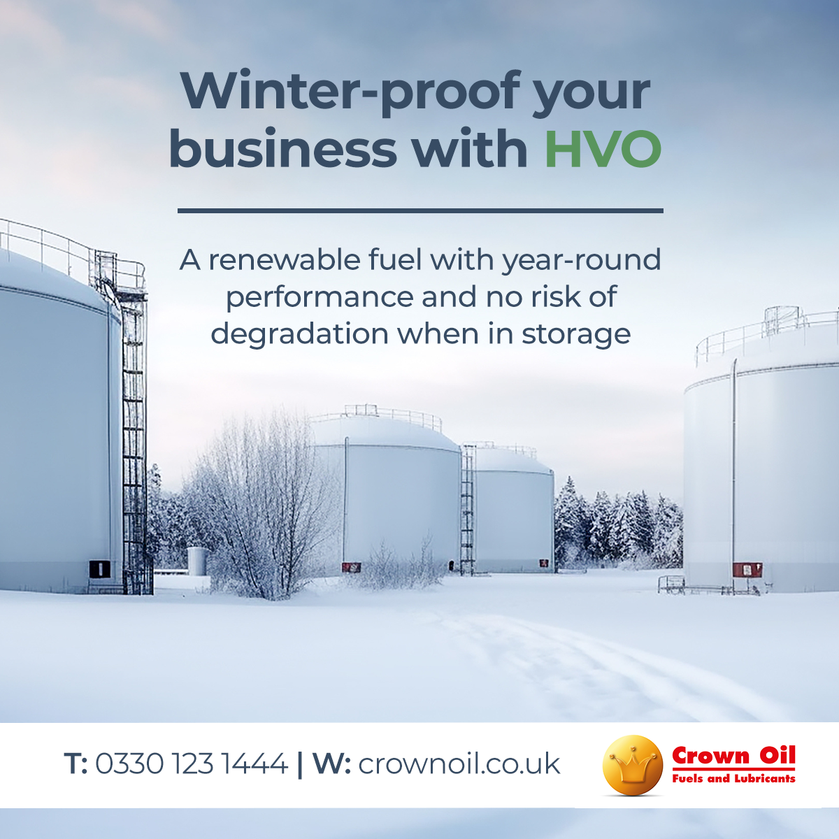 Crown Oil Ltd Facebook ad: Winter-Proof Your Fuel with HVO