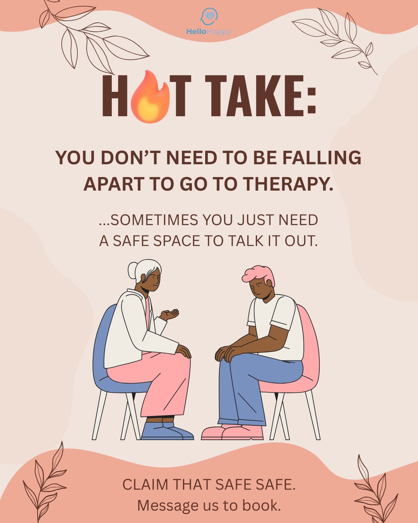 HelloHappy Ph Facebook ad: Therapy isn’t just for when things fall apart.