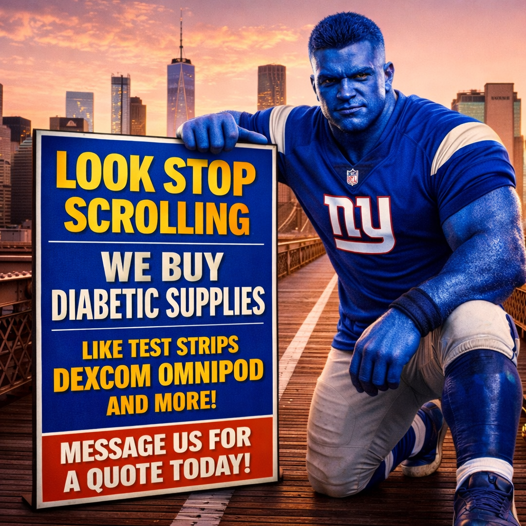 Hudson Valley Test Strips Facebook ad: Hey Giants Fans! Sell Your Diabetic Supplies Today!