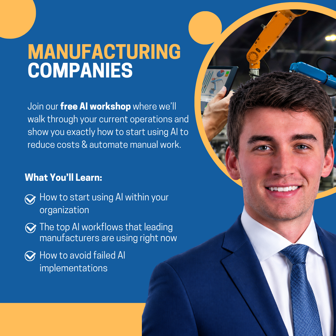 ResultsIQ AI Facebook ad: Free AI Manufacturing Workshop