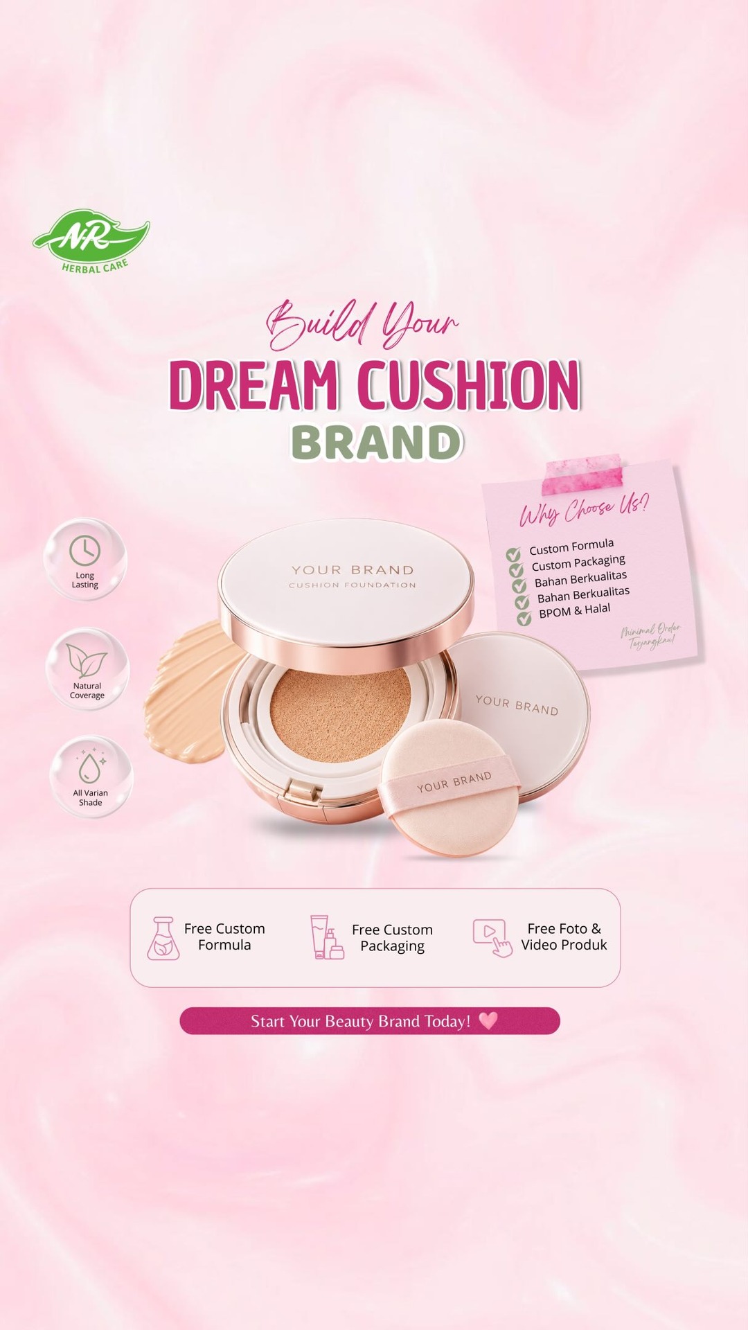 NR Herbalcare Facebook ad: Punya brand cushion sendiri sekarang nggak perlu modal…