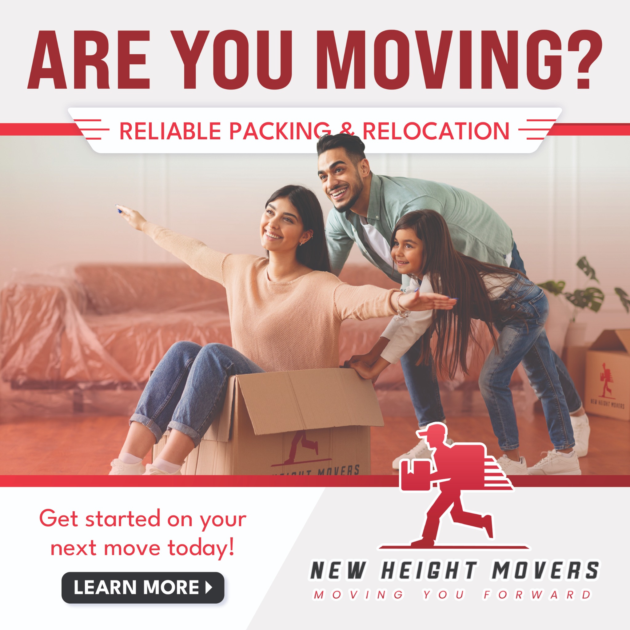 New Height Movers Facebook ad: Get Your FREE Moving Quote Today!