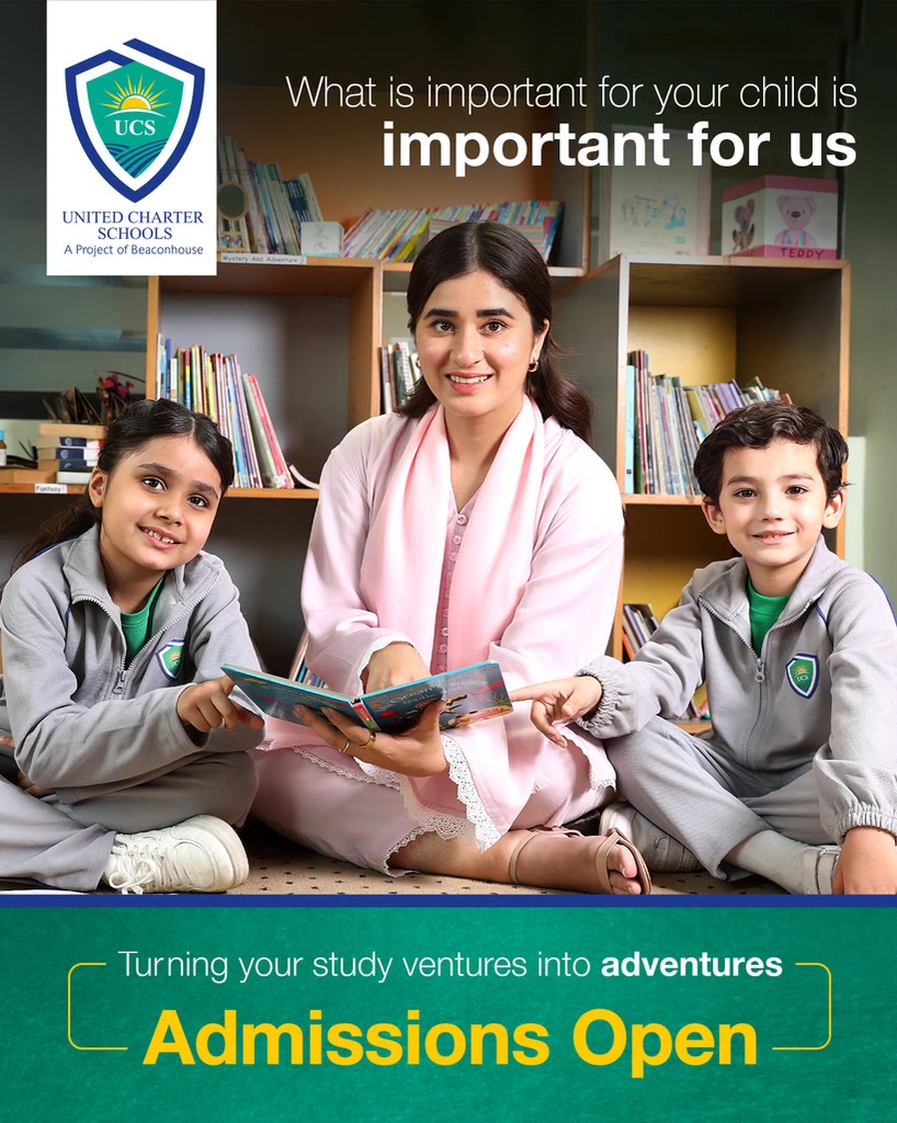 United Charter School Bahria Campus Facebook ad: Admissions Open!