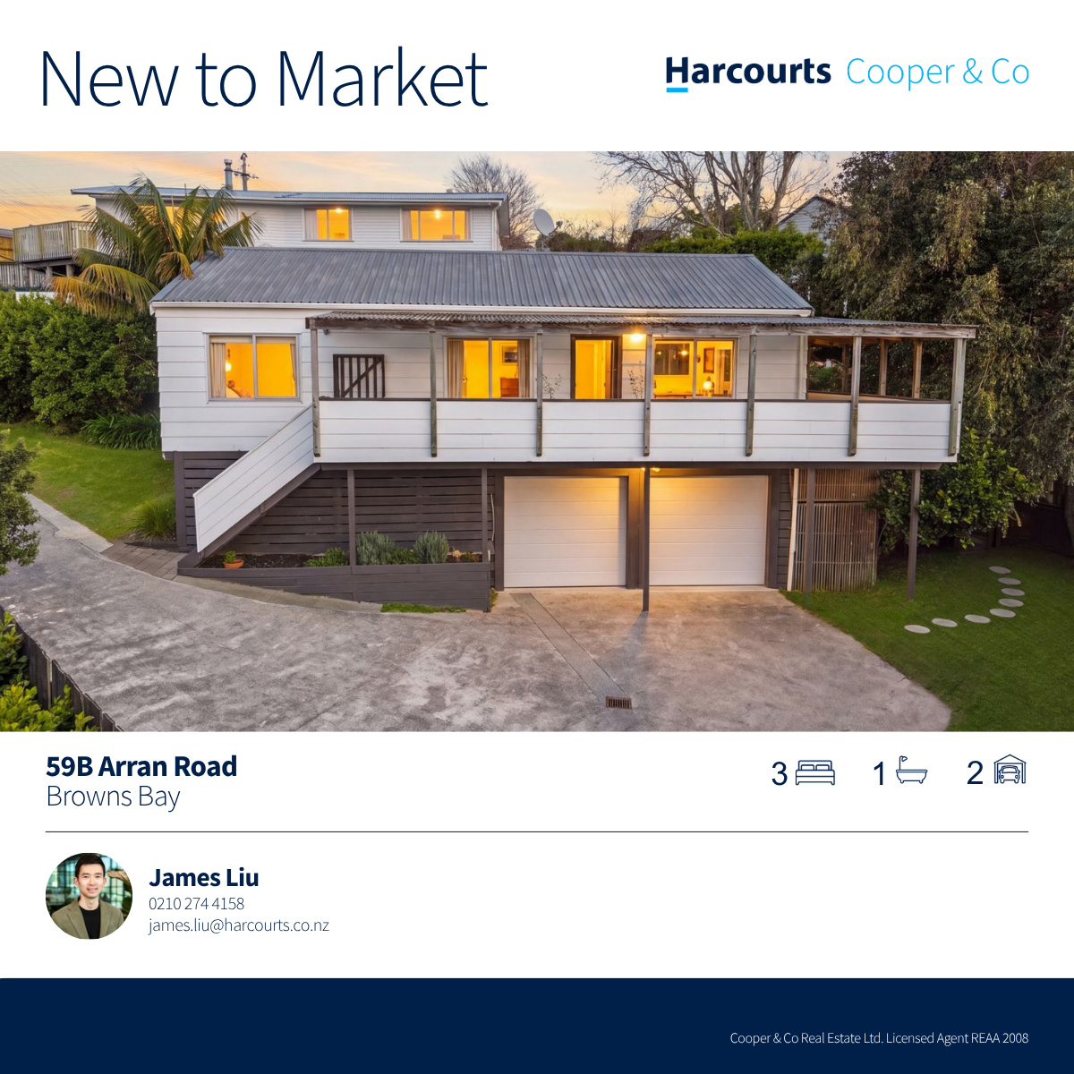 James Liu-Harcourts Cooper & Co Facebook ad from Jul 14, 2026