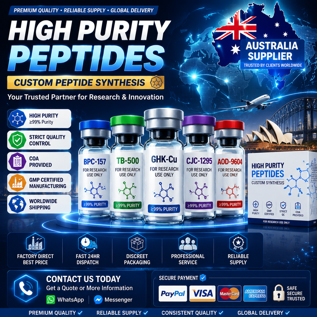RT10 Facebook ad: Trusted Peptide Supplier Worldwide