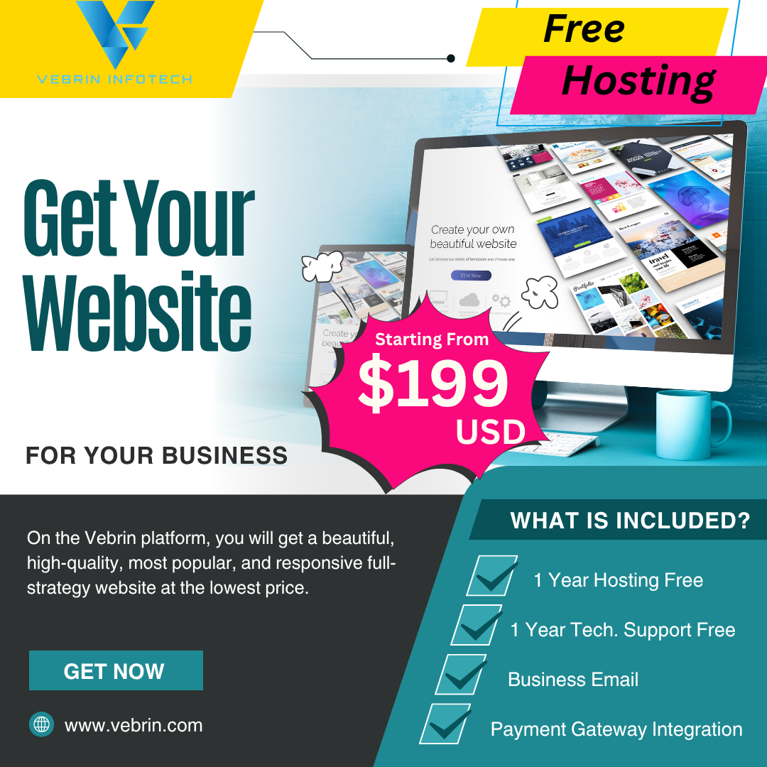 Vebrin Facebook ad: Get website for your business, starting from $199…