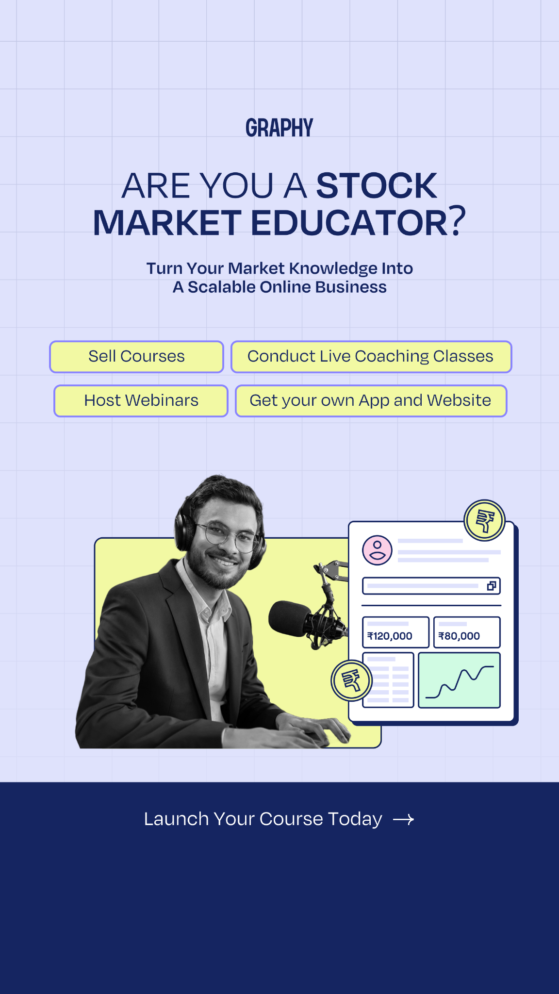Graphy Facebook ad: Build Your Own Stock Market Academy