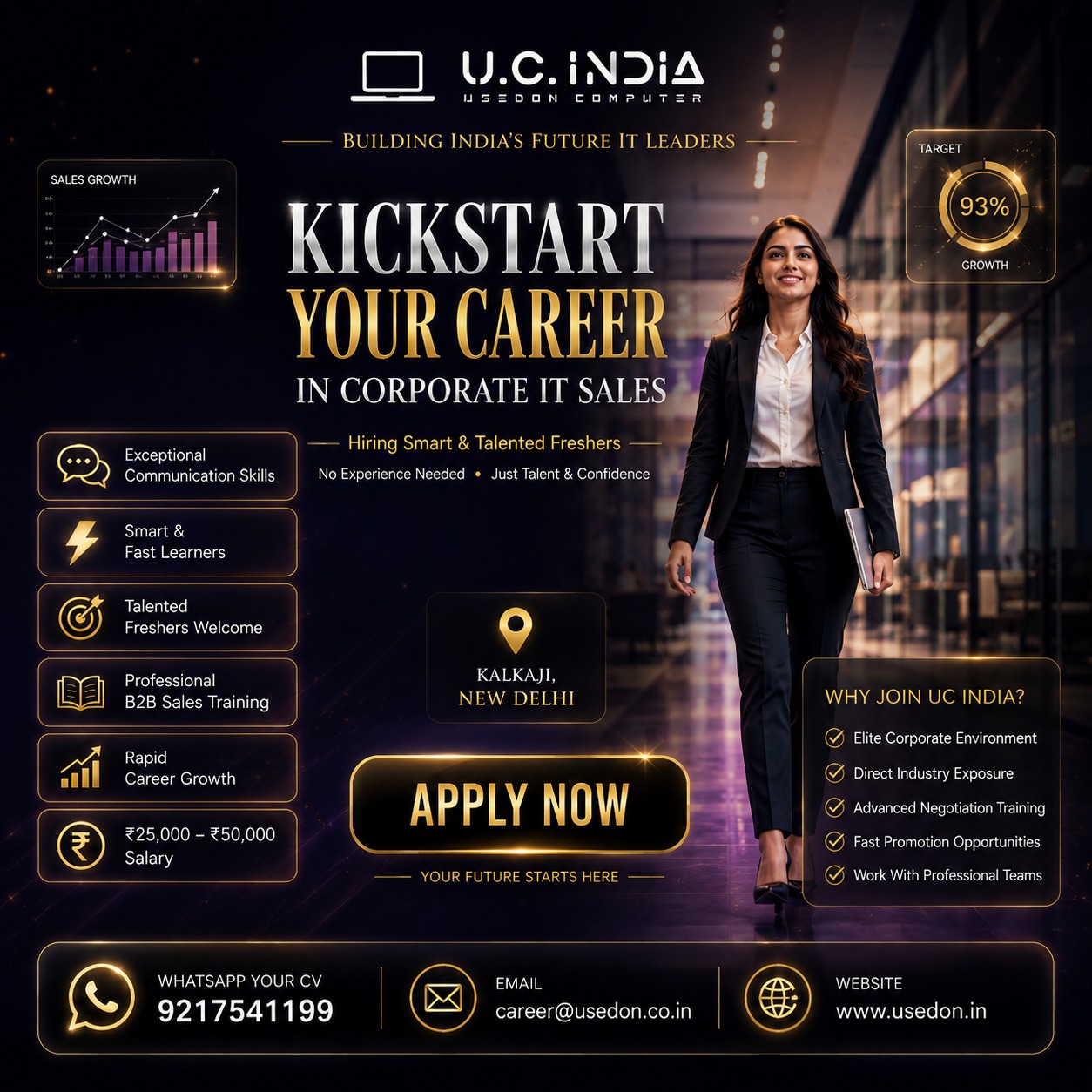 Used Computer India Facebook ad: Hiring Talented Freshers, Apply Now