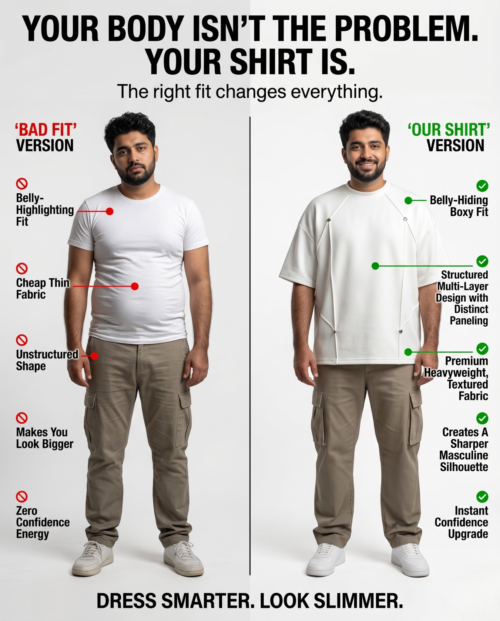 Laxariah Facebook ad: Your Shirt Is The Problem. We Fixed It