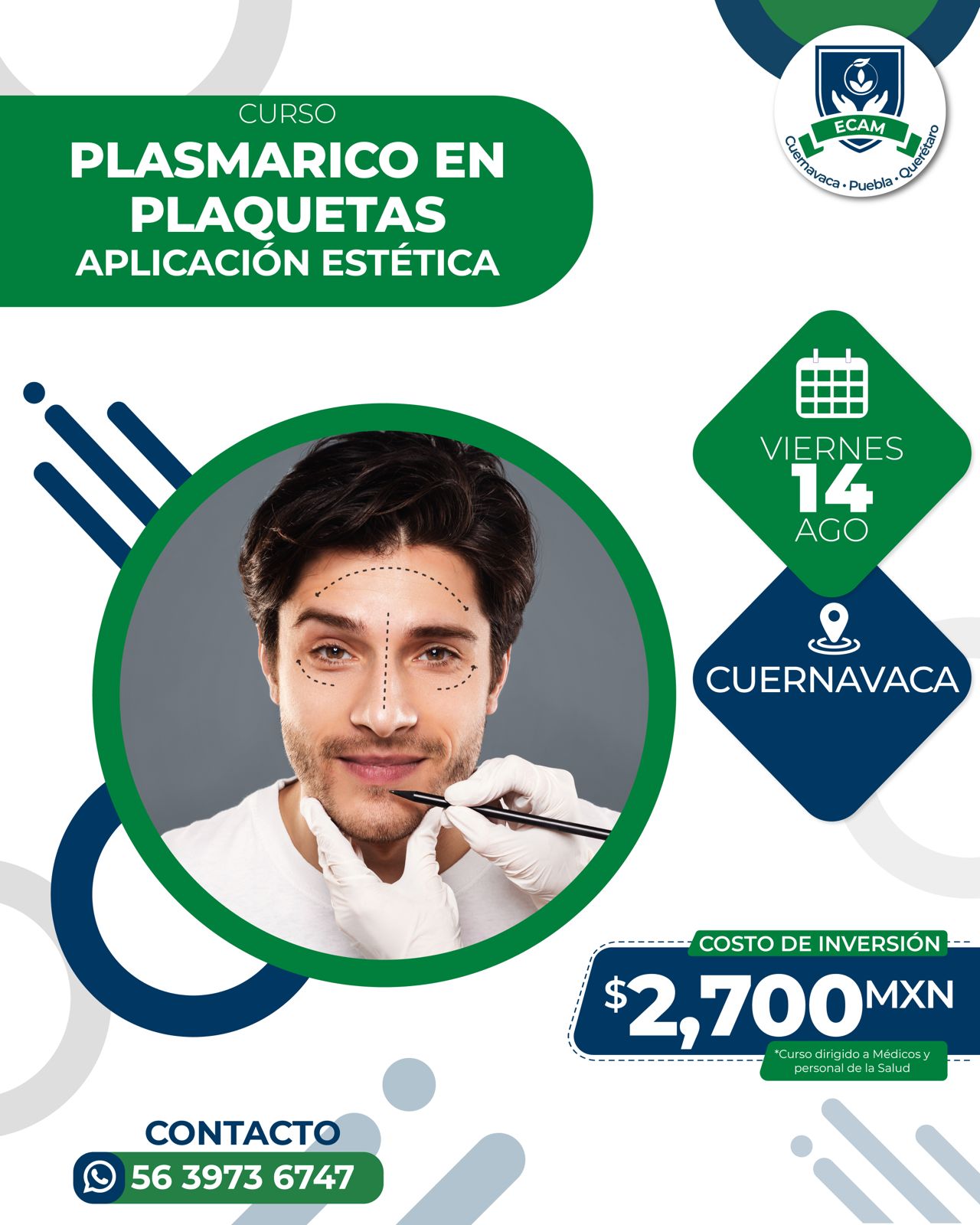 ECAM MEX Facebook ad: CURSO: PLASMA RICO EN PLAQUETAS - APLICACIÓN ESTÉTICA