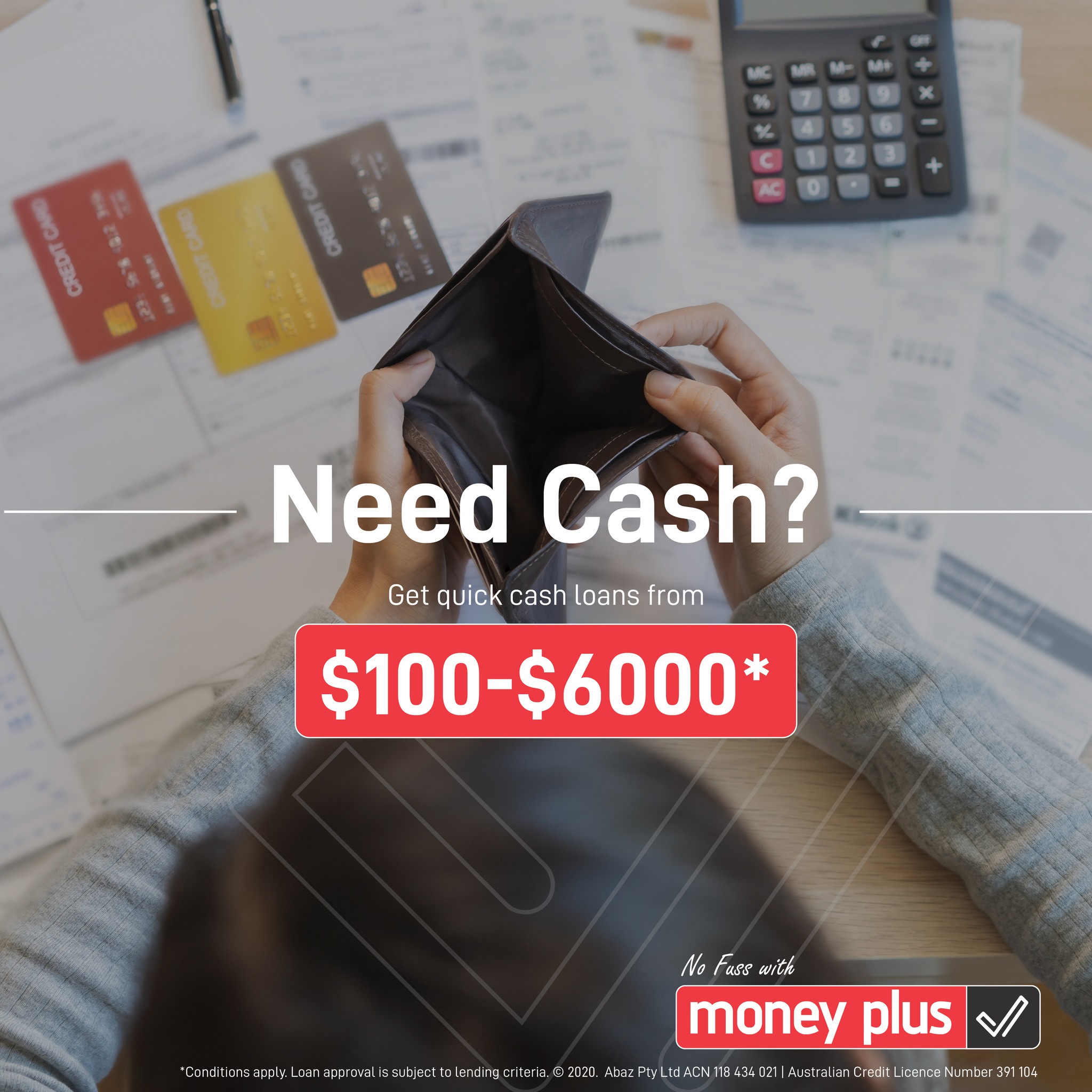 Money Plus Australia Facebook ad: Need Cash Fast?