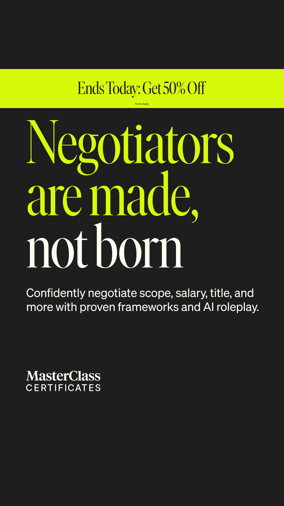 MasterClass Facebook ad