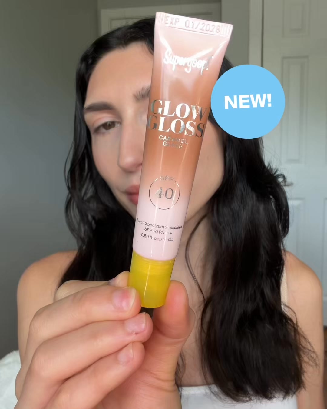 Supergoop Facebook ad: Glow Gloss SPF 40
