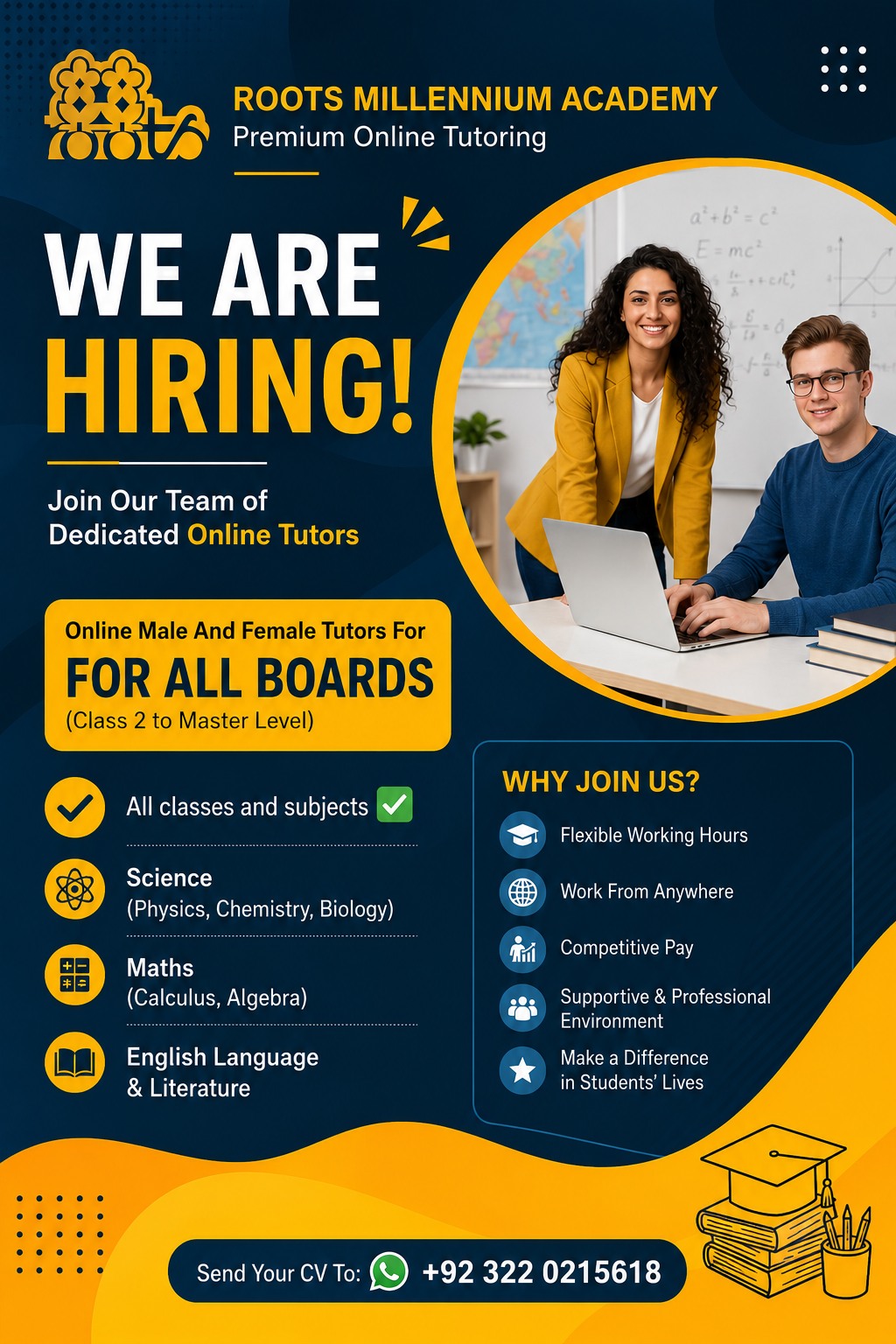 Roots millennium academy Facebook ad: WE ARE HIRING!, Join Roots Millennium Academy