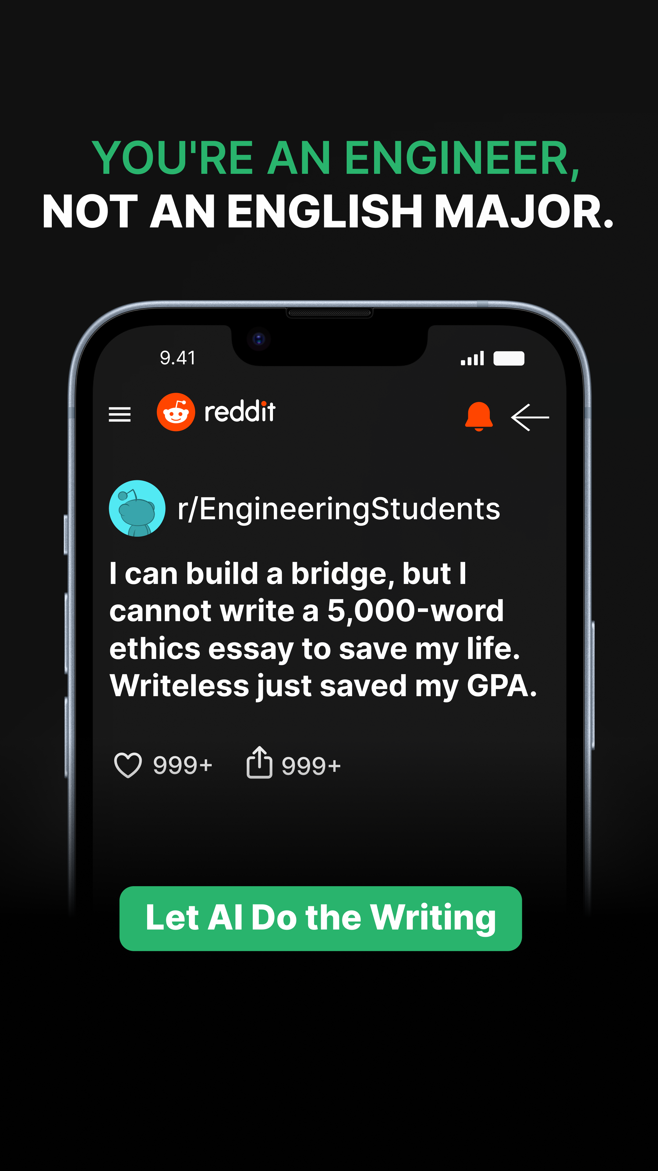 Writeless AI Facebook ad