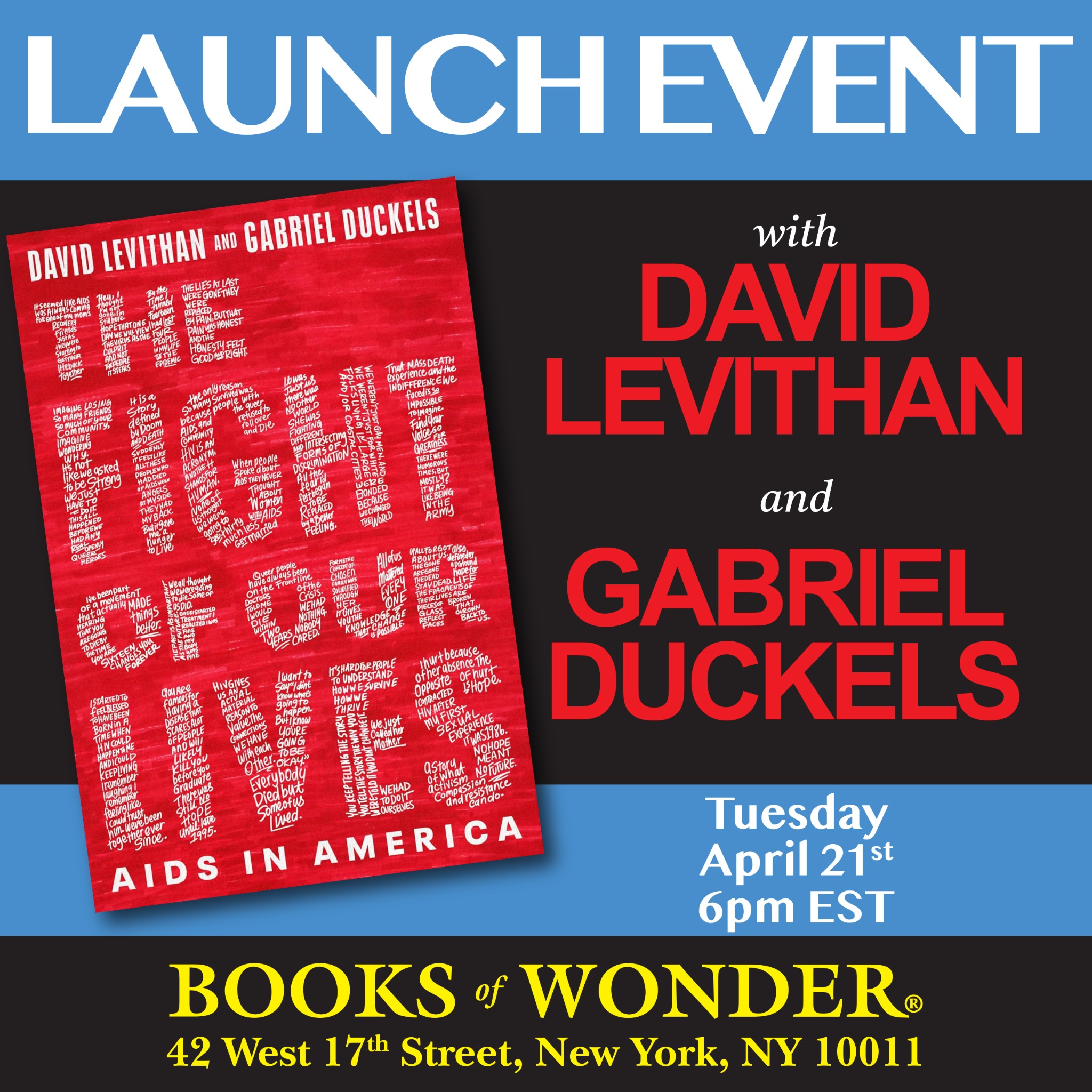 Books Of Wonder Facebook ad: Don’t miss what’s coming up at Books of…
