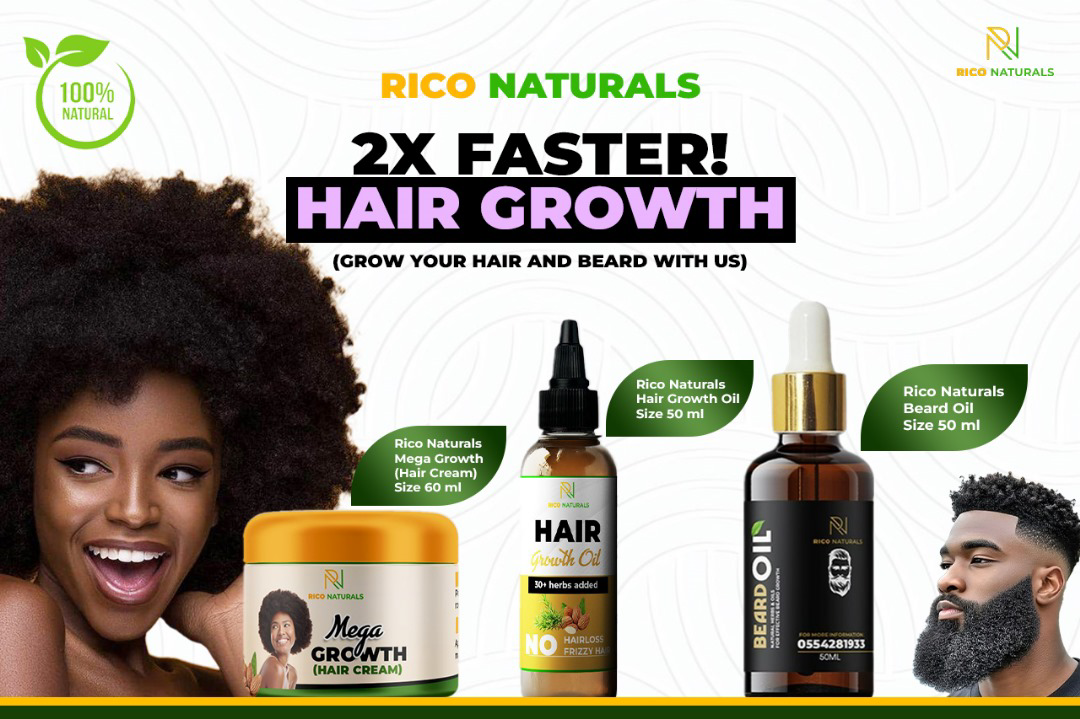 Rico Naturals Facebook ad: Rico Naturals, Hair and Beard Products for your healthy…