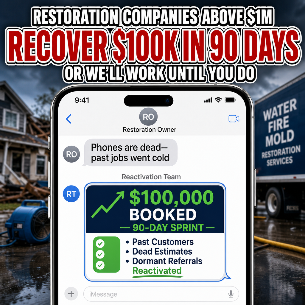 Clean Up Growth Facebook ad: Restoration Companies Reactivate $100k in Jobs