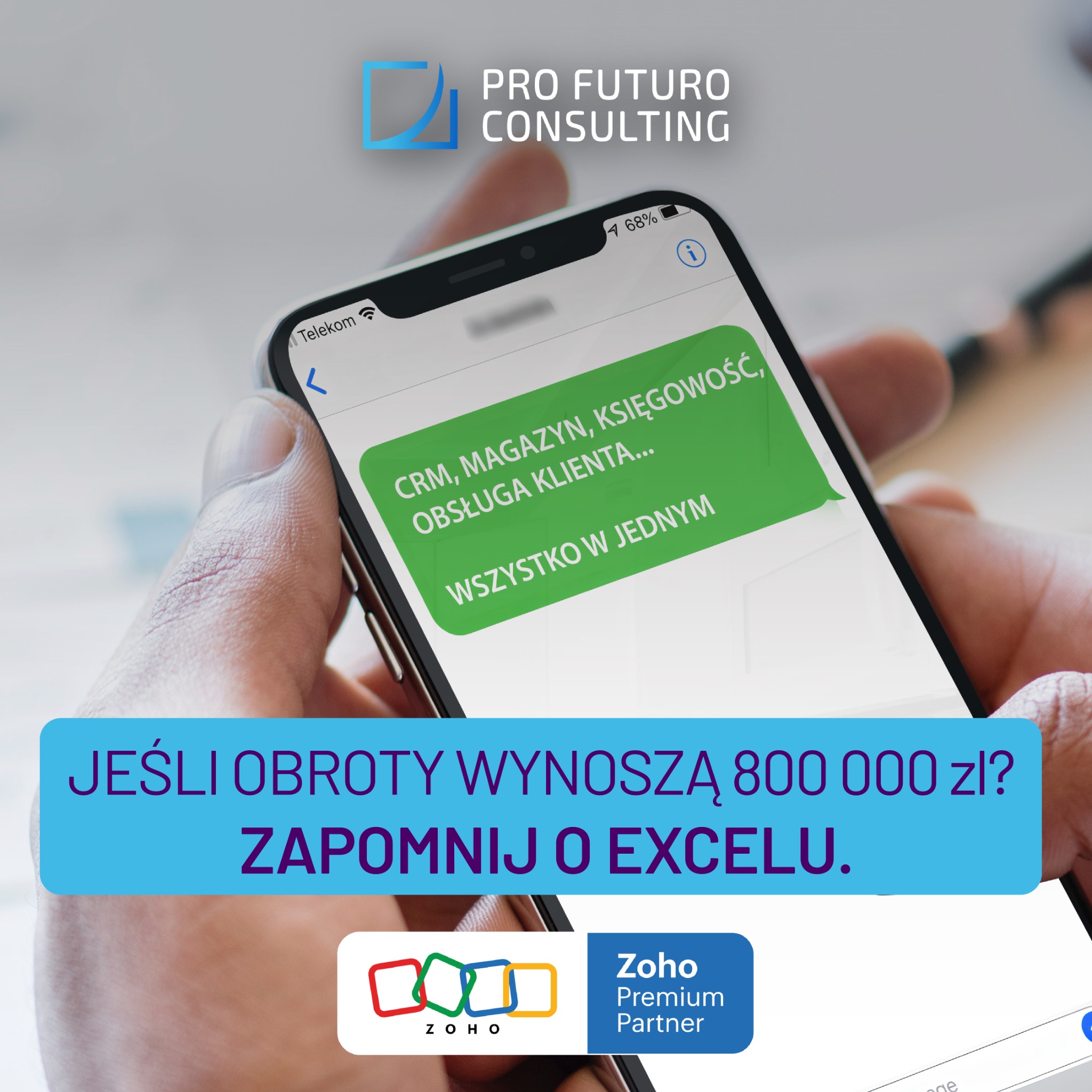 Pro Futuro Consulting Facebook ad: Zyskaj przewagę z Zoho.