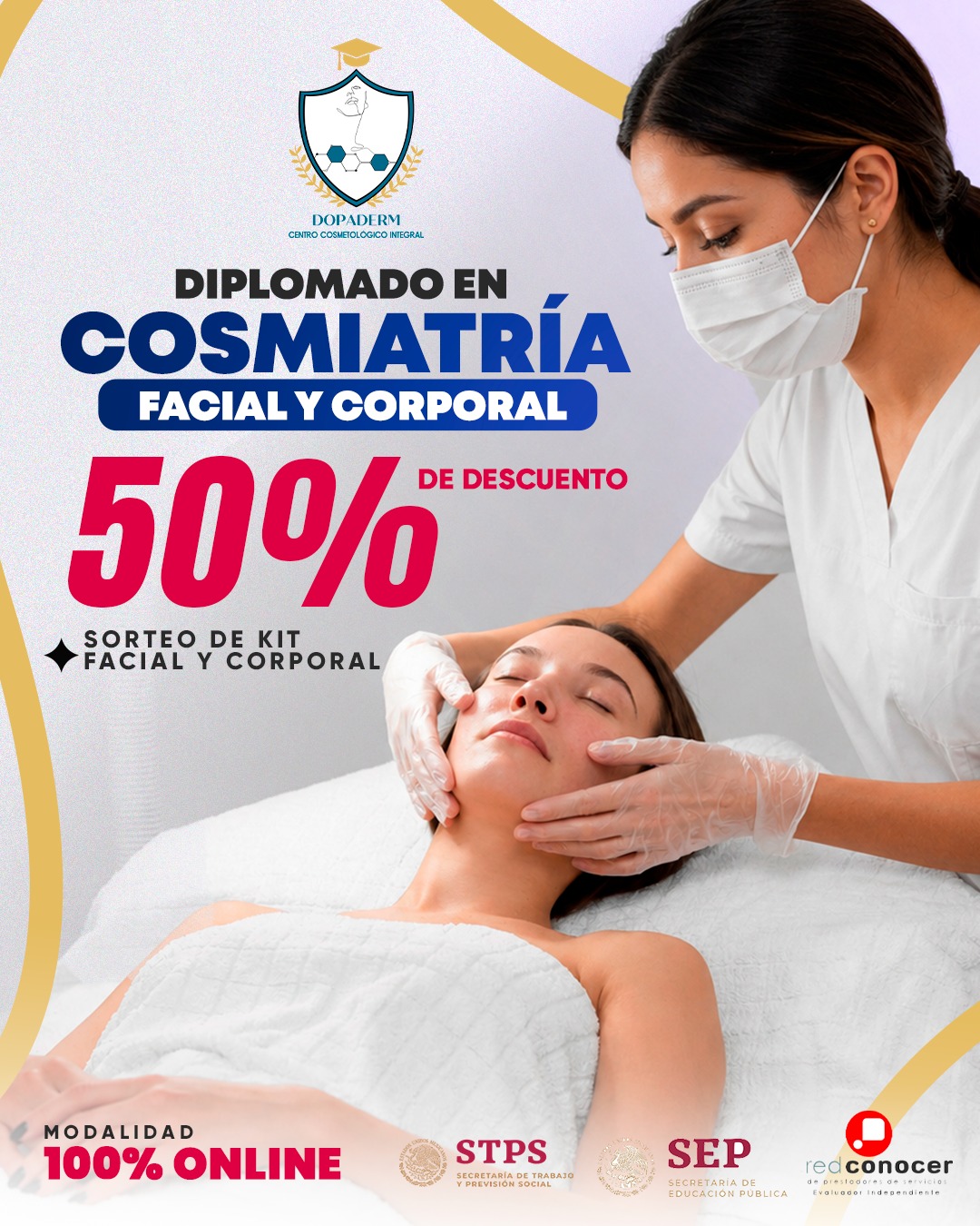 Instituto Dopaderm Facebook ad: Da el siguiente paso en tu crecimiento profesional.