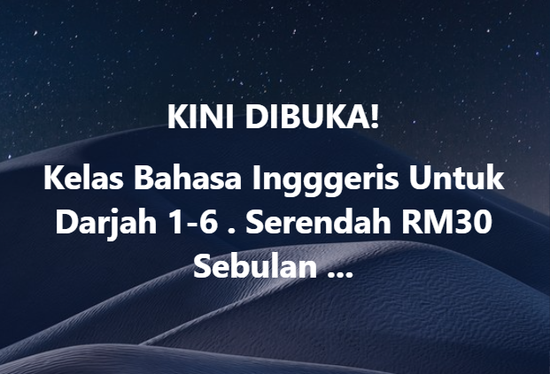 Kelas Bahasa Inggeris Teacher Sharifah Facebook ad