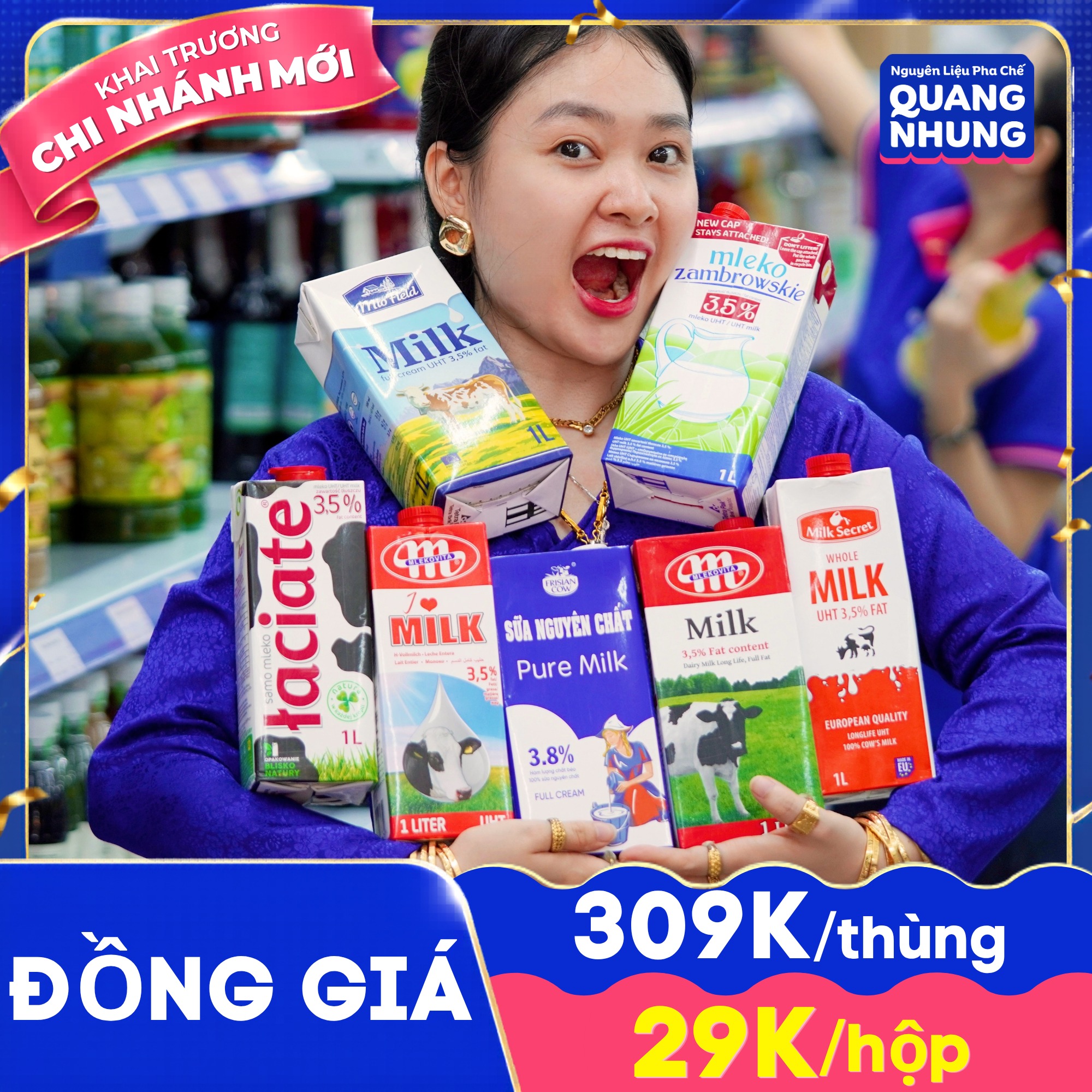 Nguyên liệu pha chế Quang Nhung Facebook ad: TƯNG BỪNG KHAI TRƯƠNG, BUNG SALE CỰC KHỦNG…