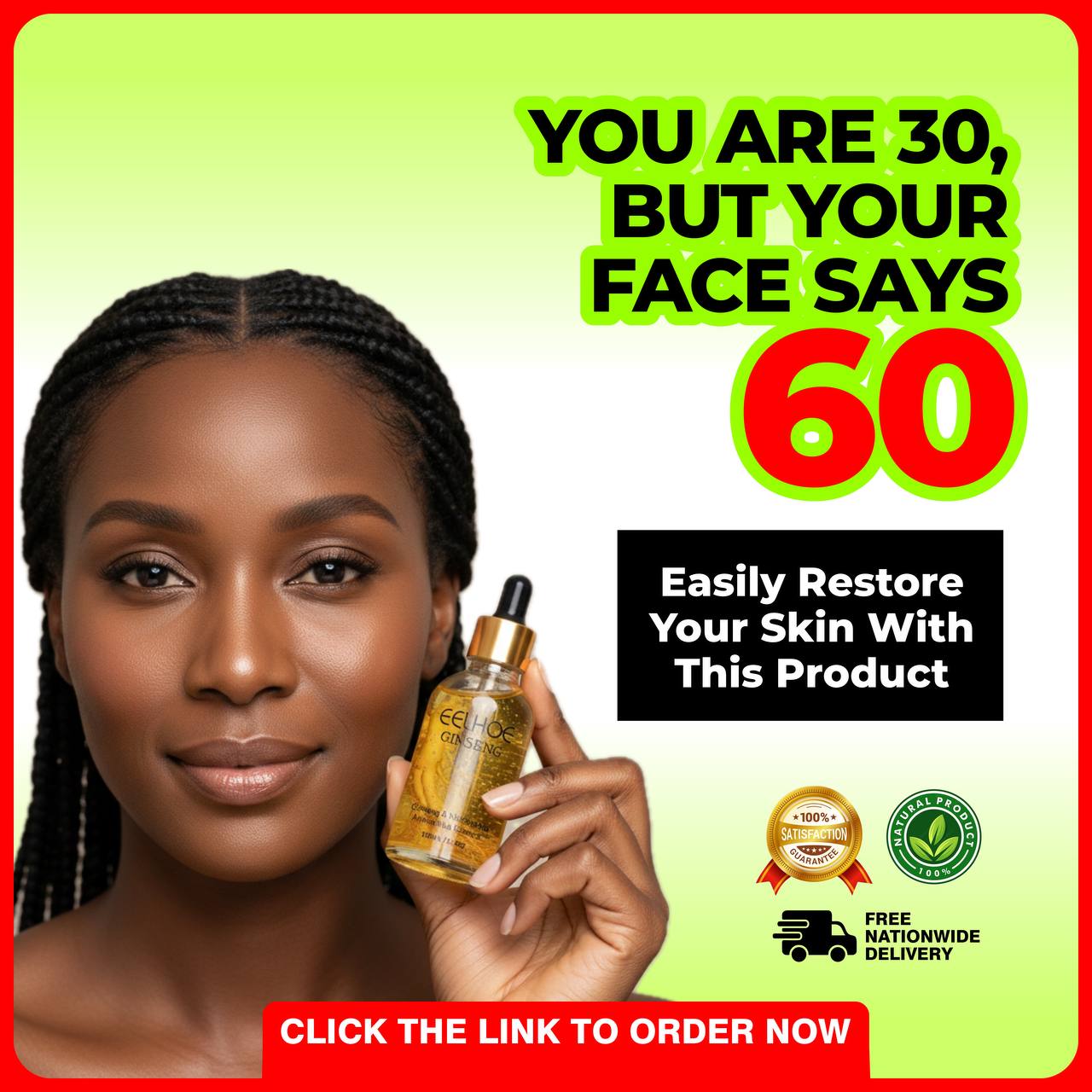 Ginseng oil Facebook ad