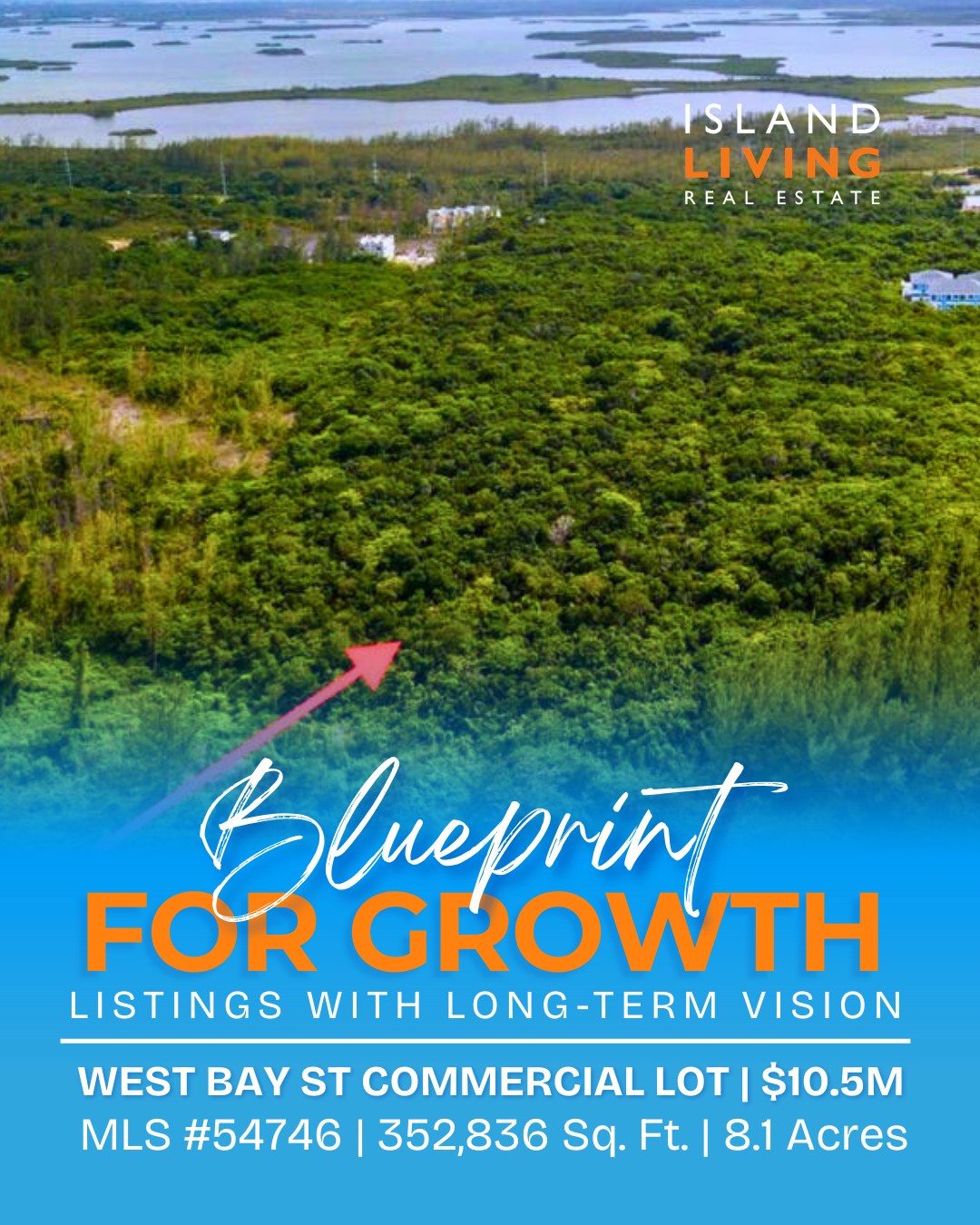 Island Living Real Estate Facebook ad: Blueprint for Growth | This 8.1-acre commercial parcel…