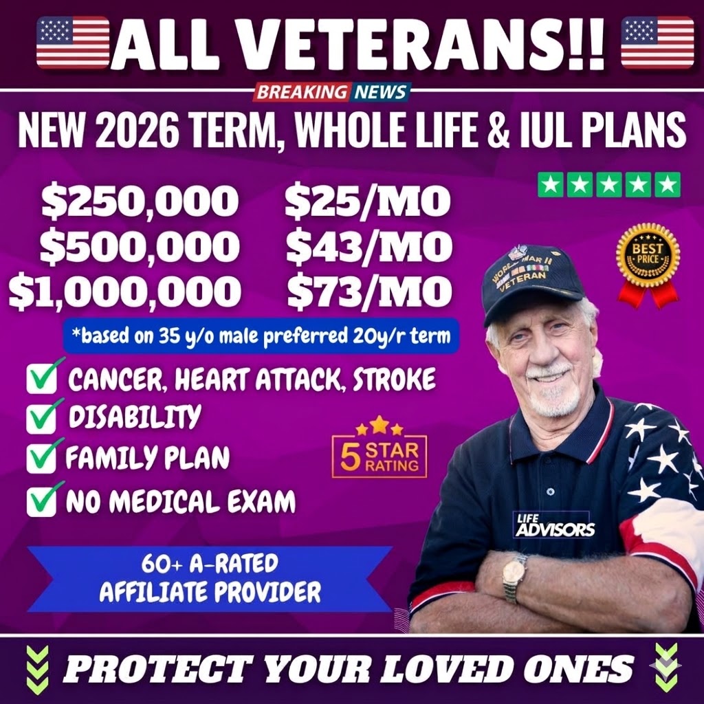Veteran First Solutions Facebook ad: BIG NEWS IN 2026 FOR VETERANS! Ditch the VGLI