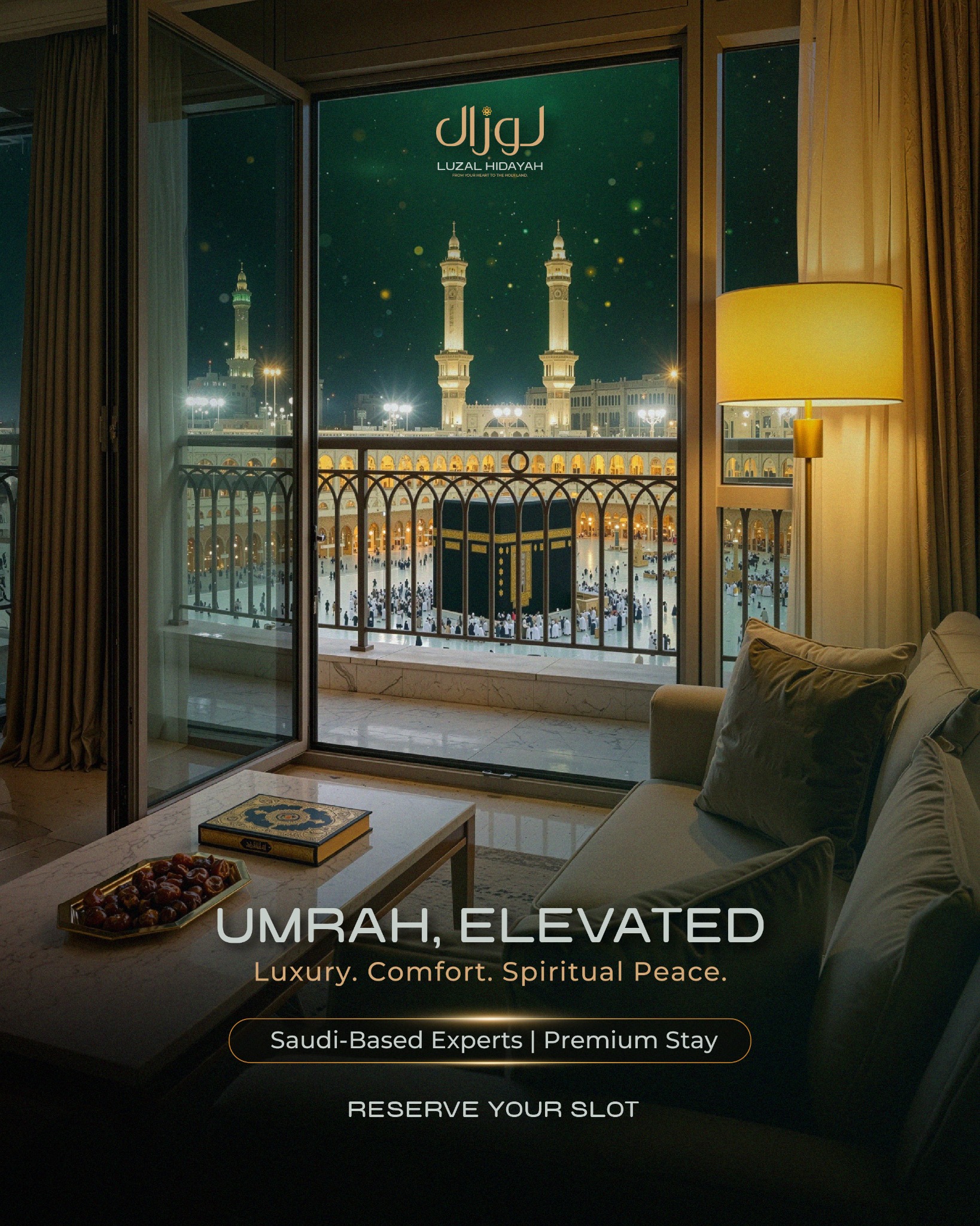 Luzal Hidaya. Facebook ad: You Are a Guest of Allah, Experience Umrah the Premium Way
