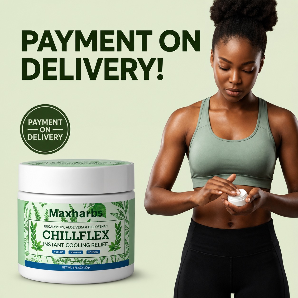 Chillfflex Facebook ad: PAY ON DELIVERY | FREE DELIVERY