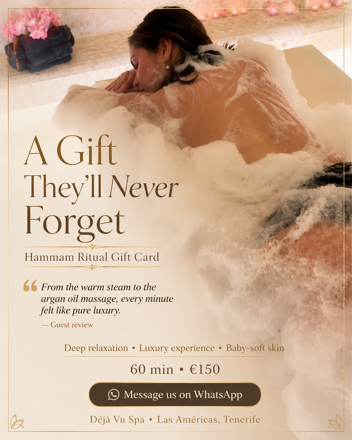 Déjavù Esthetic Massage & Spa Tenerife Facebook ad from Jul 11, 2026