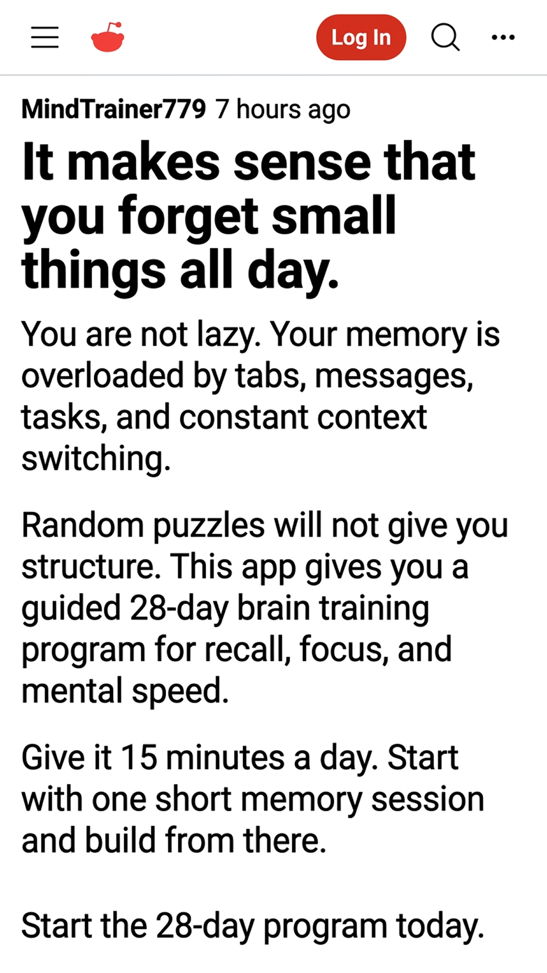 Impulse: Brain Training & Self-Discovery Facebook ad