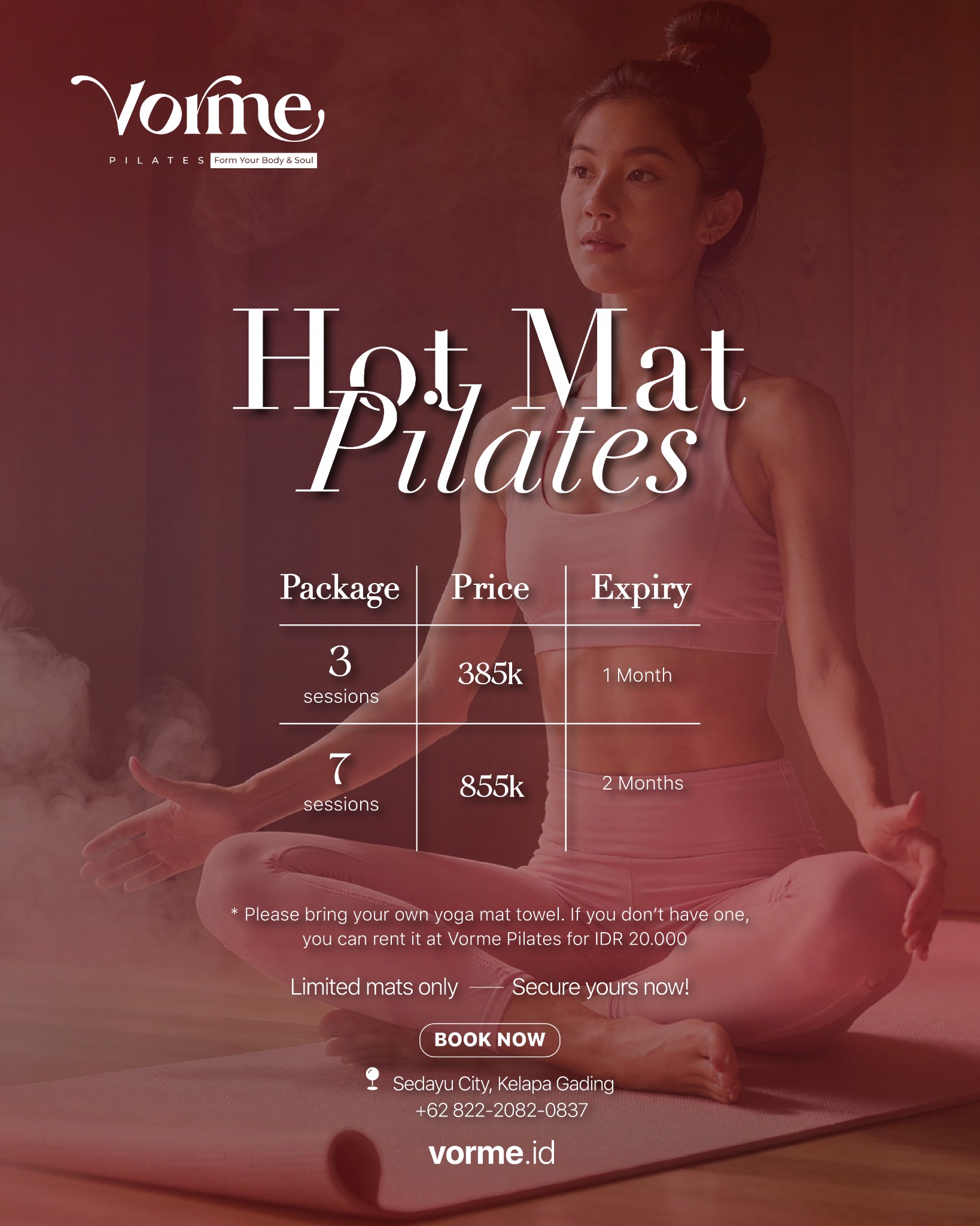 Vorme Pilates Facebook ad: Chat with us