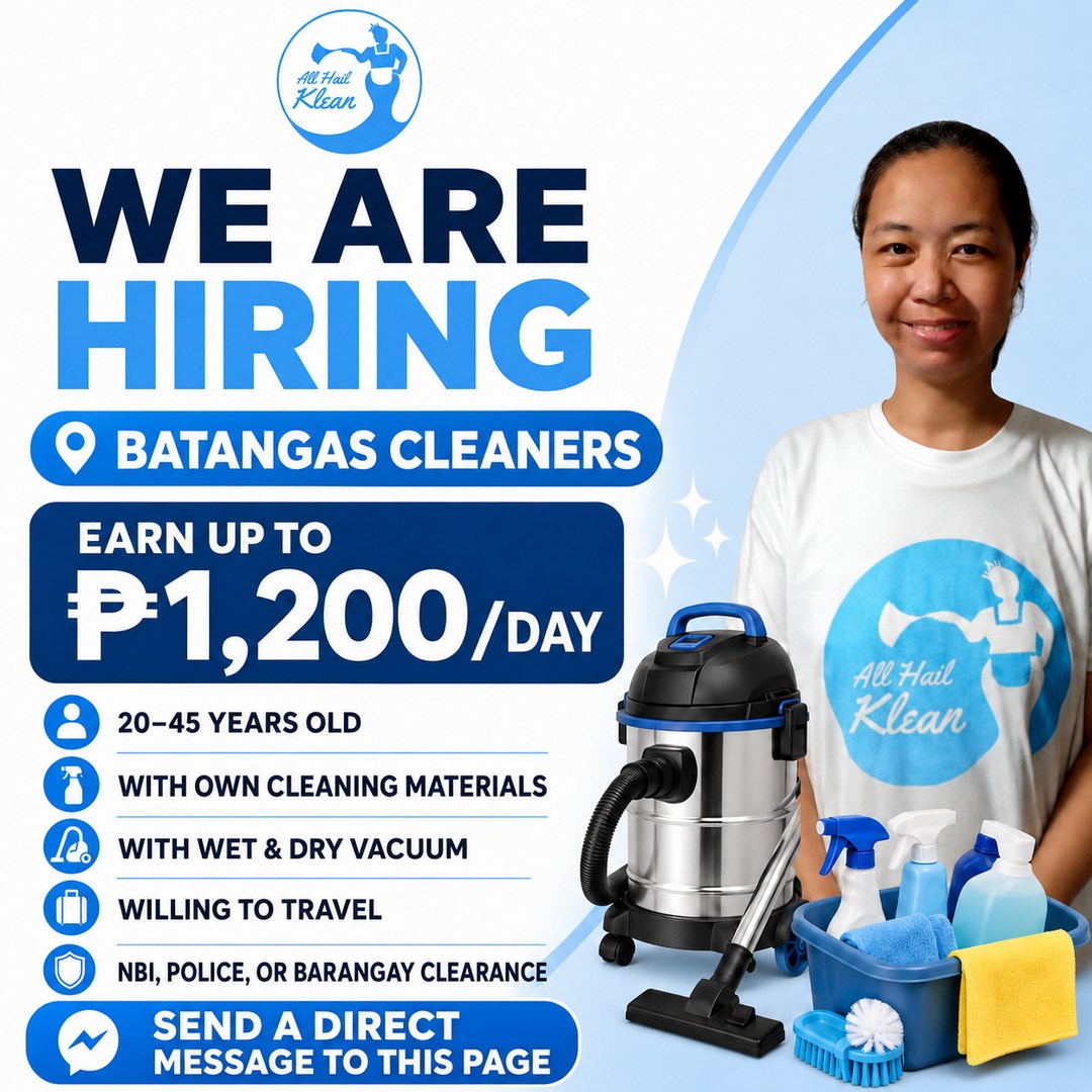 AHK Careers Facebook ad: Cleaners Wanted sa Batangas!