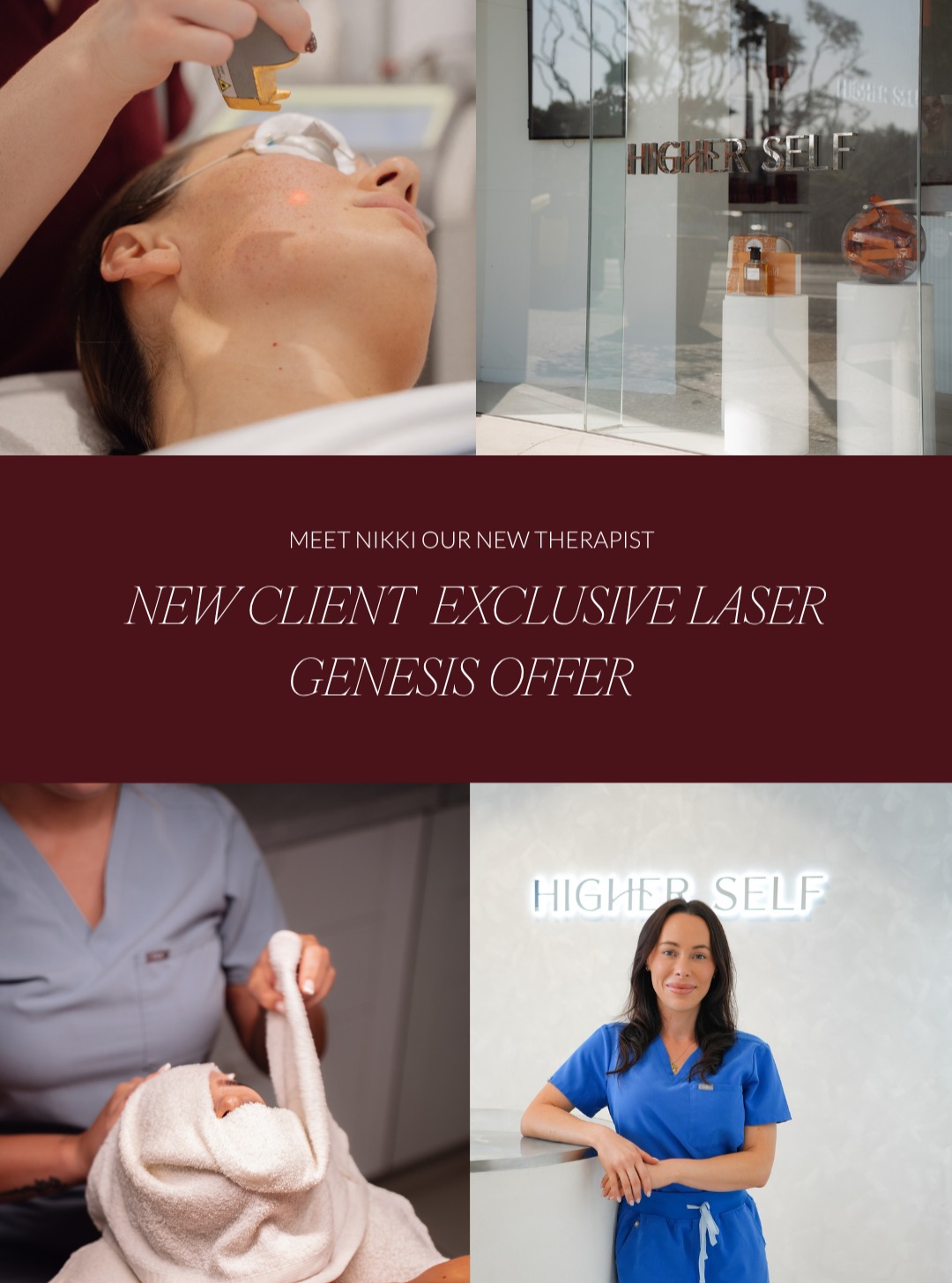 Higher Self Skin Facebook ad: Begin your skin journey with Nikki with a…