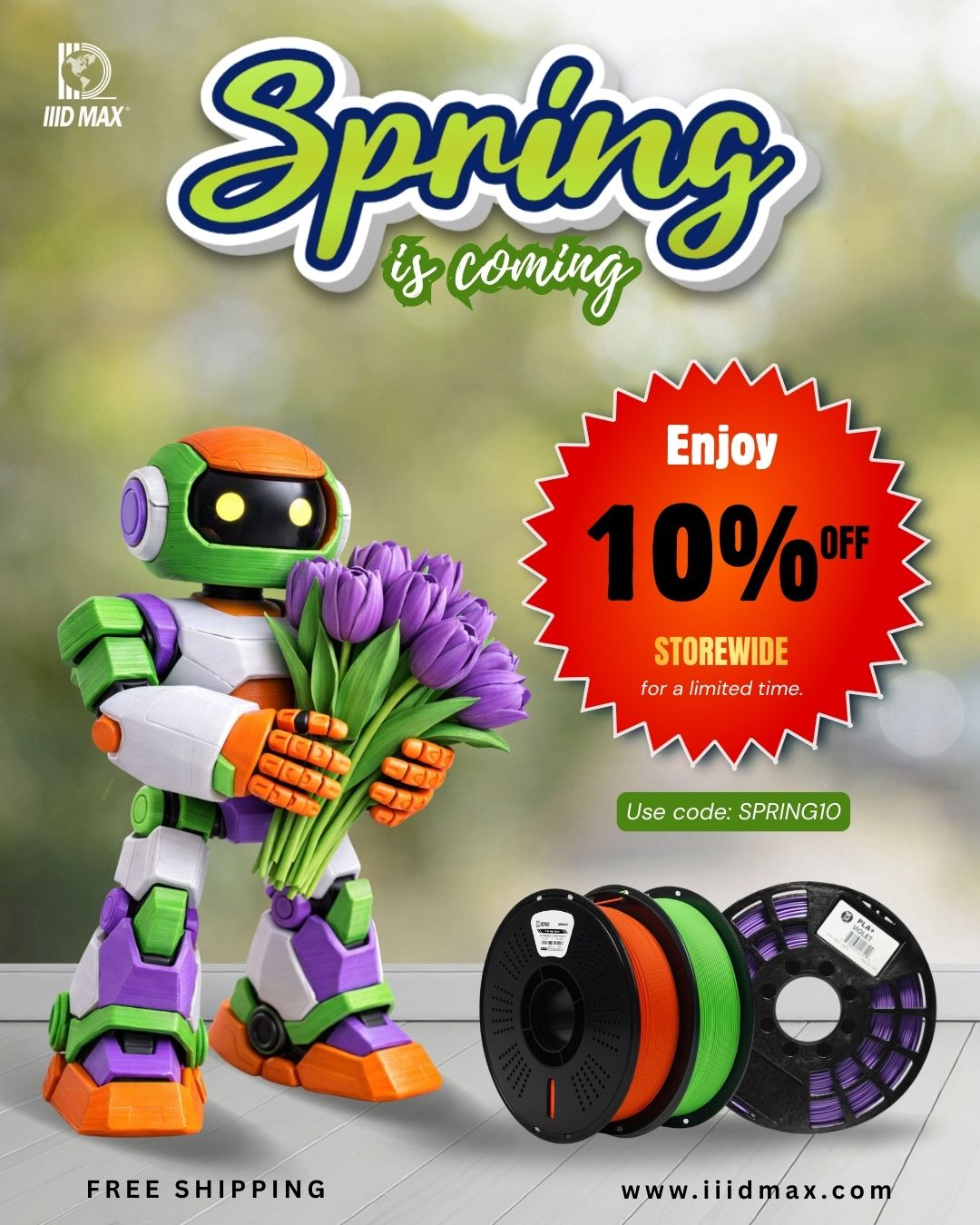 IIID MAX 3D printing filament Facebook ad