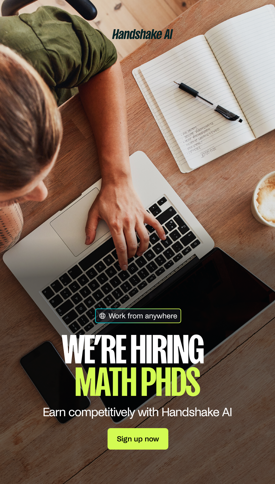 Handshake AI Facebook ad: Calling Engineering PhDs to Join Paid Remote Projects