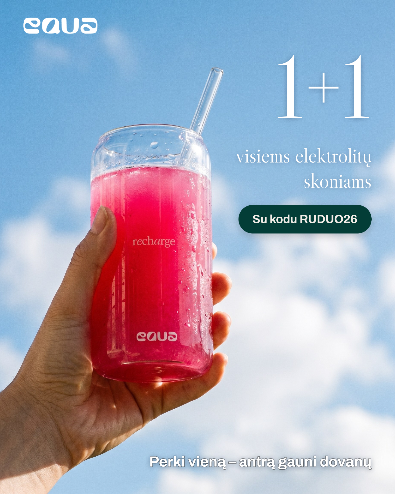 EQUA Lietuva Facebook ad: Perki vieną, antrą gauni NEMOKAMAI