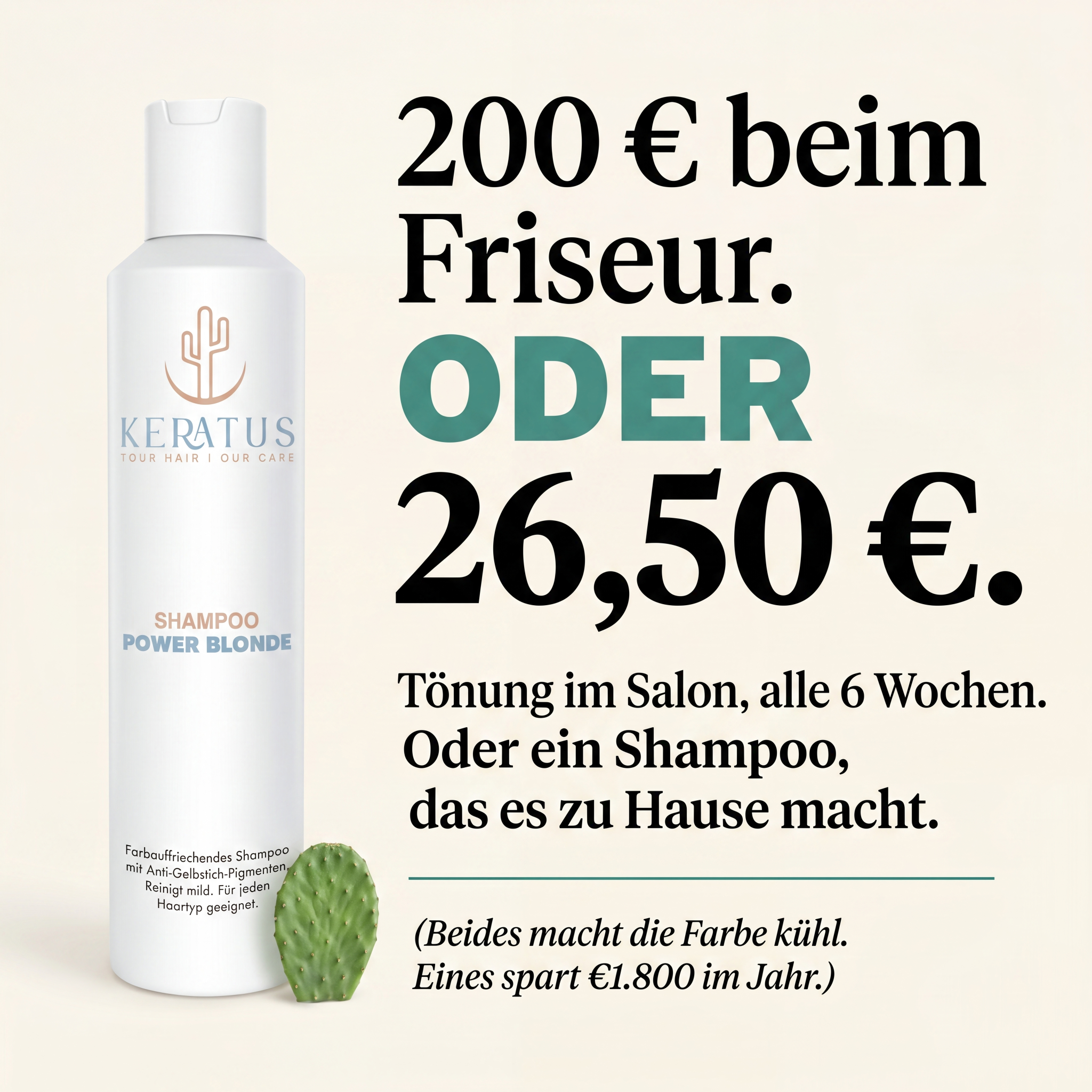 Keratus Facebook ad: Verliere dein Blond nicht mehr zwischen den Terminen